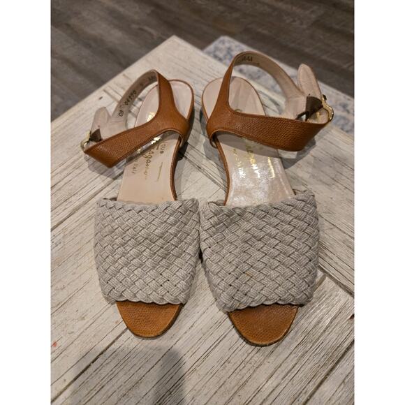 Salvatore Ferragamo Women's Slingback Sandals Brown Size 8 Low Heel - Picture 3 of 6